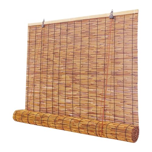 Persiana de Bambú Exterior Estores Enrollables Protector Solar Natural Cortinas de Caña Retro Impermeable para Terraza Cocina Jardín Porche 40 75 125 160 220 300cm