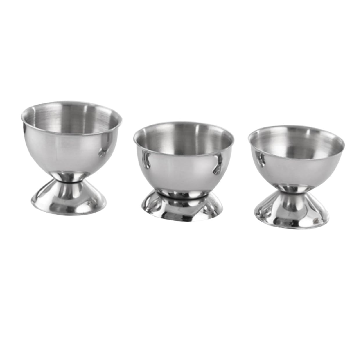 JECOMPRIS 3pcs Stainless Steel Egg Cups Creative Egg Tray and for Kitchen Easy to Clean for Kitchen Supplies