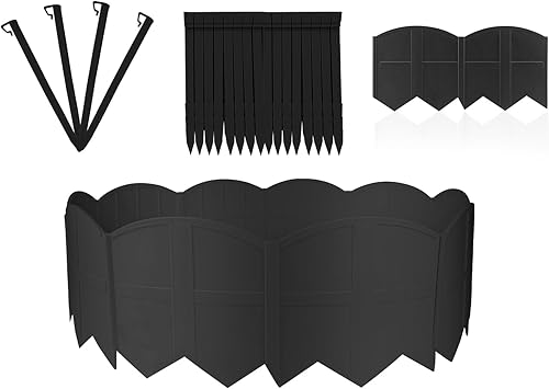 30 Uds. Borde de jardín negro, sin excavación, borde de paisaje, bordes de valla de jardín, bordes decorativos, borde de paisajismo, bordes con 30