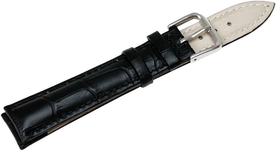RECHERE Replacement Leather Watch Band Strap Pin Buckle Black Brown Blue White Red