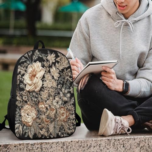 Travel Laptop Backpack Slim Durable Lightweight Back Pack Cute Lace Embroidery Floral Small Backpack For Women Men4