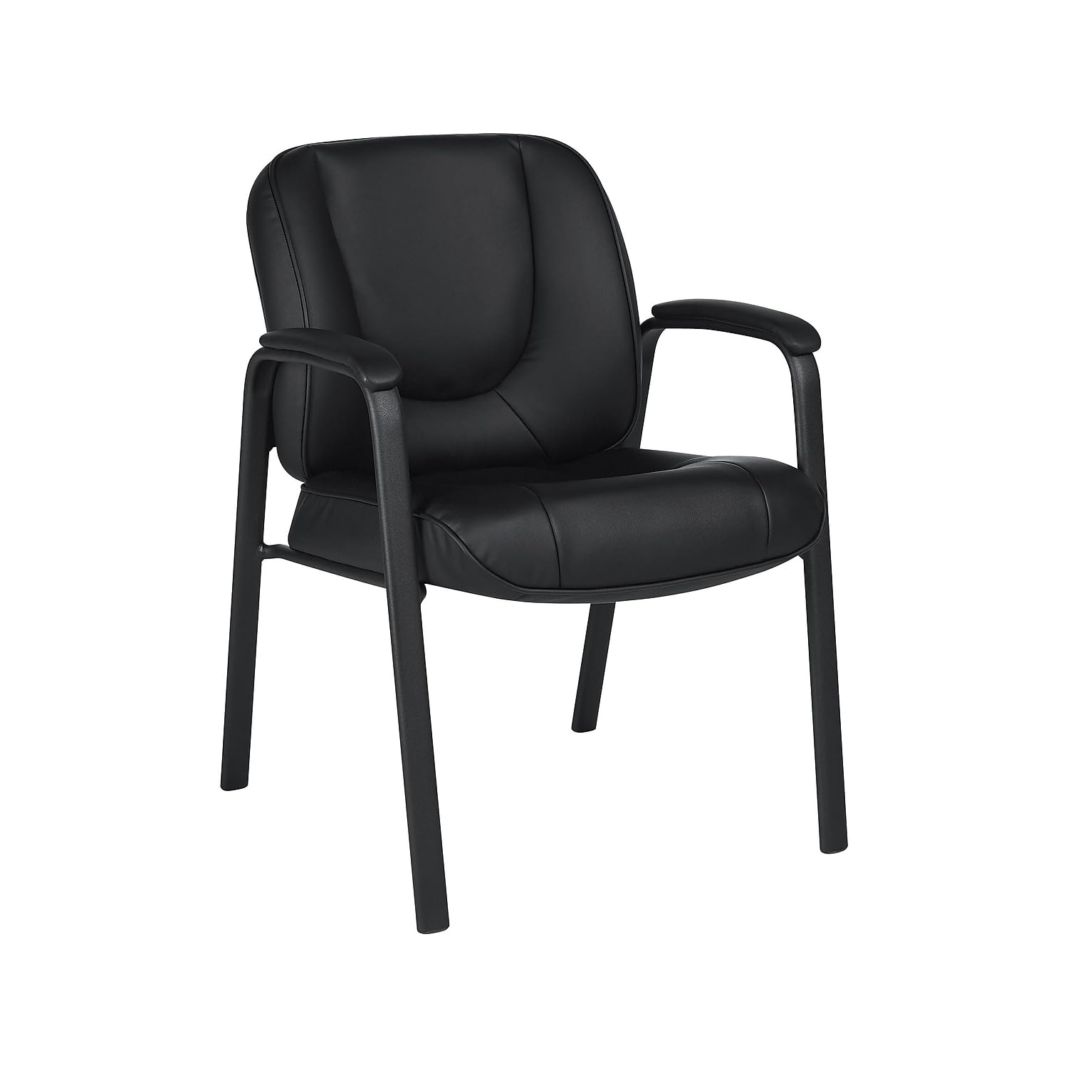 Offices To Go Faux Leather Guest Chair, Black (OTG3915B)