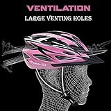GearTek Bicycle Helmet With Sun Visor, Lightweight Adjustable Cycle Helmet Adult, Safety Mountain Bike Helmet Men Womens Ladies Unisex, MTB BMX Skateboard Scooter Cycling (Pink + Black) - Image 4