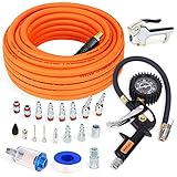 FYPower 22 Pieces Air Compressor Accessories kit, 3/8 inch x 50 ft Hybrid Air Hose Kit, 1/4" NPT Qui