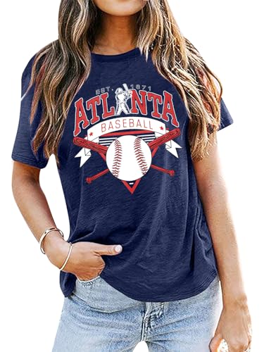 Baseball Shirts Women Baseball Mom T-Shirt Game Day Shirt Baseball Fan Tee Vintage Short Sleeve Tops