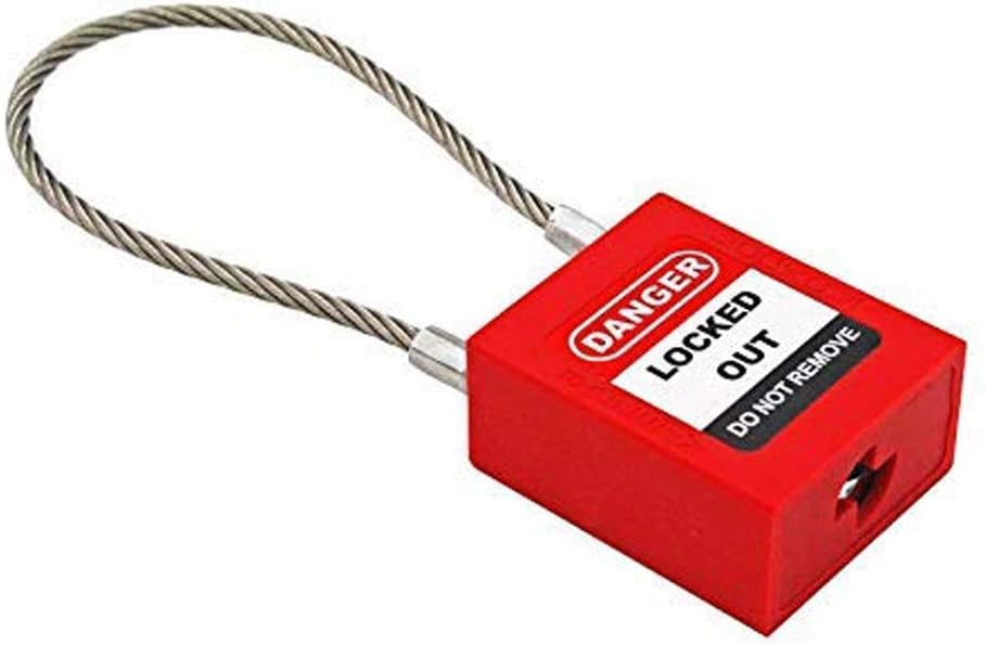 40% оƒƒ Dіѕсоunt Cable Padlock, Braided Steel Flexible Cable, Compact Cable Padlock, for U-Lock and Padlock (red)