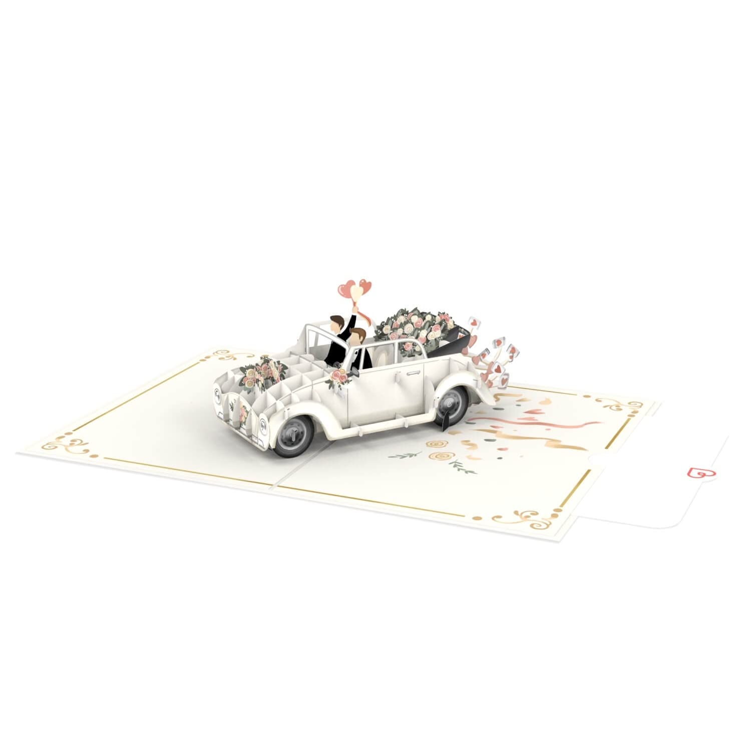 papercrush® Pop Up Card Wedding Car Mr & Mr - Image 4