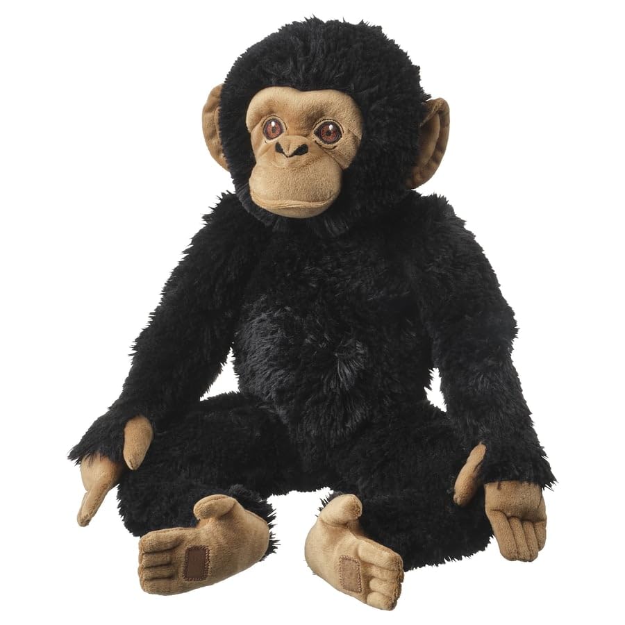 SANDLÖPARE Soft Toy Chimpanzee Plush, Black Stuffed Animal, 32 cm (12.5 Inch) Cute & Cuddly Teddy for Kids, Babies & Toddlers, Safe, Soft Fabric, for Birthday & Home Decor-image-4