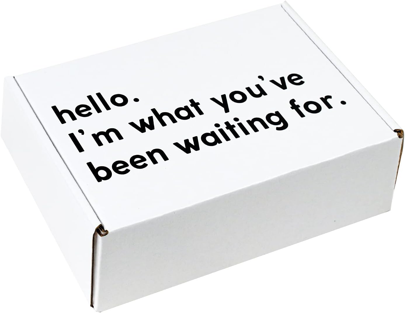 RUSPEPA Recyclable Corrugated Box Mailers - 6" x 4" x 2" - Cardboard Box Perfect for Shipping Small - 50 Pack - White Hello