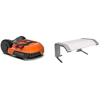 WORX Landroid M WR142E Mähroboter/Akkurasenmäher für Gärten bis 700 qm/Selbstfahrender Rasenmäher für einen ordentlichen Rasenschnitt + WORX WA0194 Landroid-Garage-WA0194