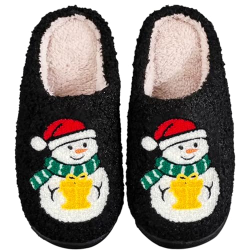 Afellicy Christmas Snowman Slippers for Women Size 9.5 Size 10