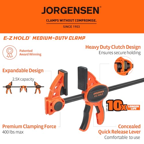 Image of Jorgensen 24 inch One Hand Clamp /Spreader - 2-pack, Medium Duty, E-Z Hold Bar Clamps Set