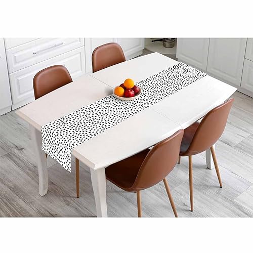 Hosnye HE-TABLE-B069 Runner Polka Dots,Brush Strokes Dots,Cotton Linen Table Runner Decoration thumb #3