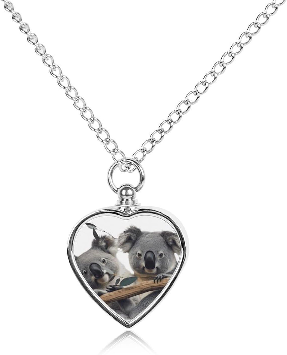 Memorial Metal Funny Koalas Pet Urn Necklace with Chain