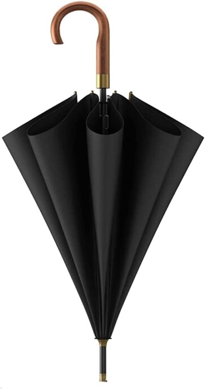 Large Golf Umbrella, Automatic Open, Windproof Stick Umbrella with Wooden Handle - Strong and Durable, for Men and Family
