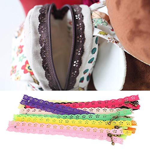 10Pcs Lace Zippers for Sewing, Nylon Zippers for DIY Sewing Tailor Craft Bed Bag Wedding Dress Clothing Accessories, 20cmx2cm - Image 3