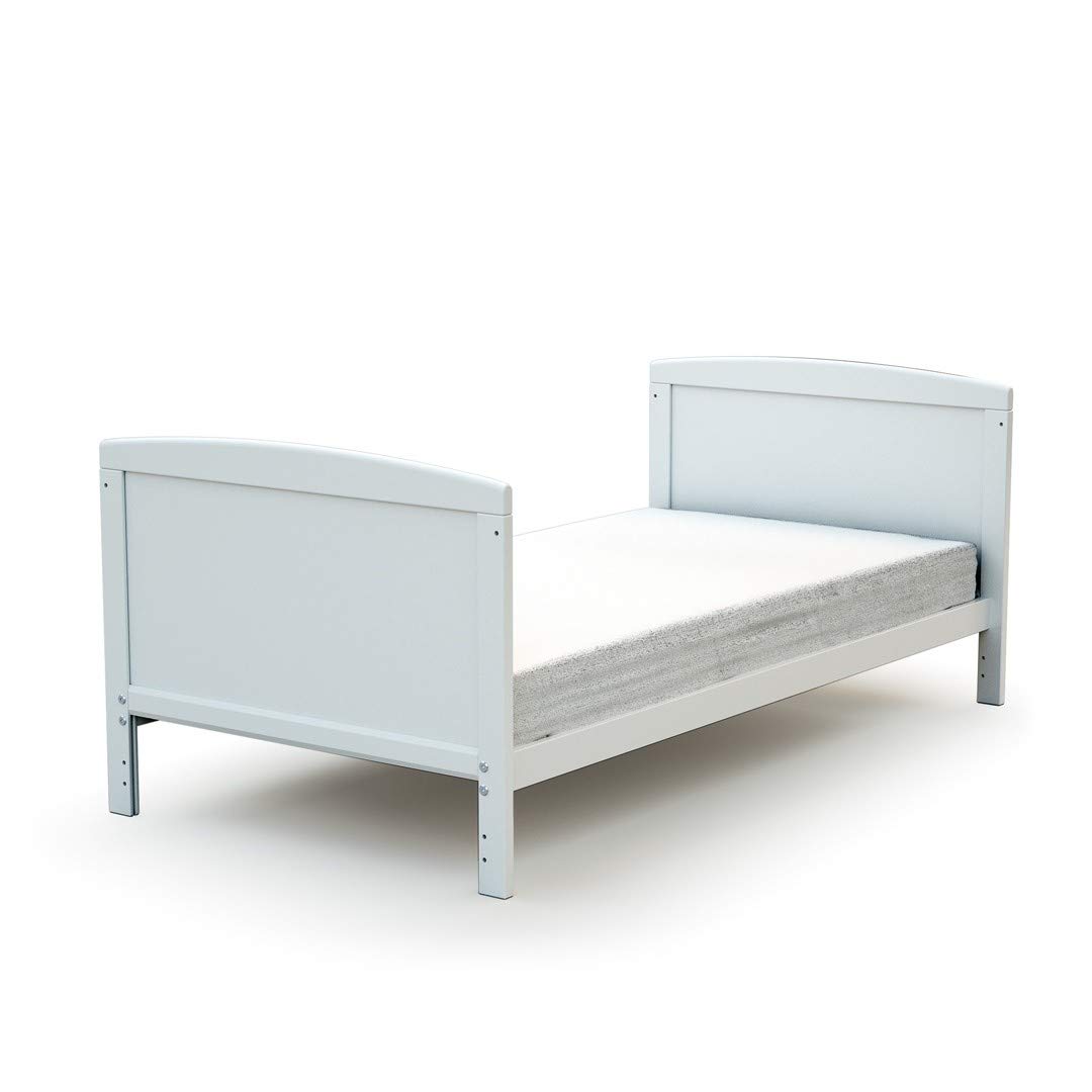 AT4 - Cuna bebé con lateral abatible con colchón ESSENTIEL madera - Blanco - 70 x 140-144 x 74,50 x 86,50 cm