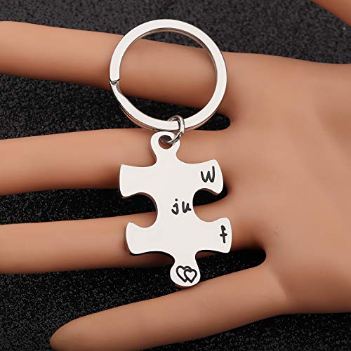 Bobauna We Just Fit Puzzle Piece Keychain Set Gift For Couples Best Friends (Just Fit Keychanin) #TOP4