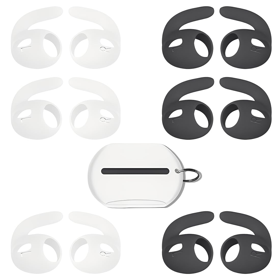 6 Paia Ganci per le orecchie compatibili con AirPods Pro 3 Auricolari Antiscivolo Gommini Auricolari Accessori [Aggiunta Custodia Porta]