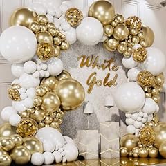 White, Gold, and Gold Confetti