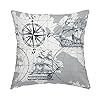 Swono Nautical Sailboat Map Pillow Cover 16x16 inches,Decorative Couch Pillow Cover for Sofa,Cotton Linen Cushion Case… 51soOPDke9S. SS100