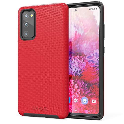 Image of Crave for Samsung Galaxy S20 FE Case, Shockproof Protection Dual Layer Case for Samsung Galaxy S20 FE 5G (6.5 inch) - Red