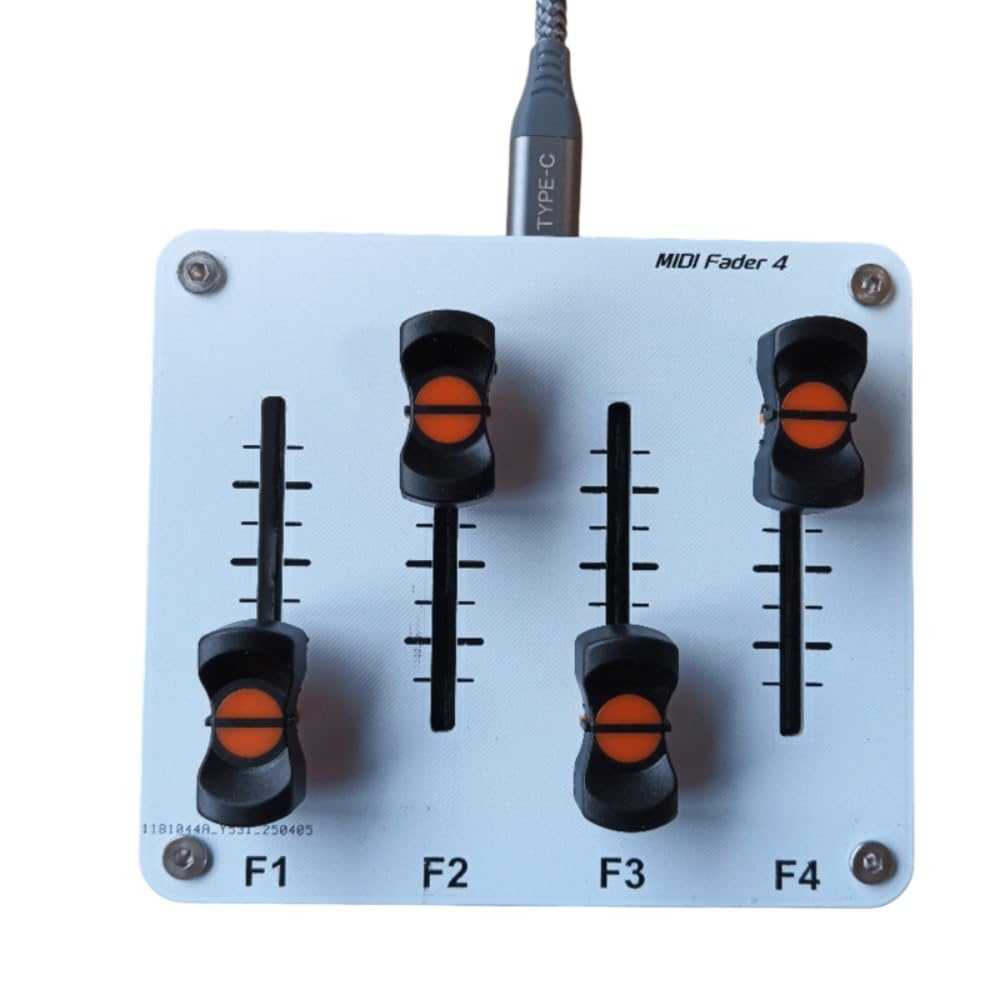 MIDI Fader Controller 4 6 Channel, Custom CC Mapping USB C, Smooth Damping Faders, Plug and Play DAW Controller for Music Production, Compatible with Windows Mac (42mm 4-Channel)