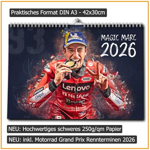 Magic Marc Calendrier 2026, MotoGP, Calendrier mural - M. Marquez