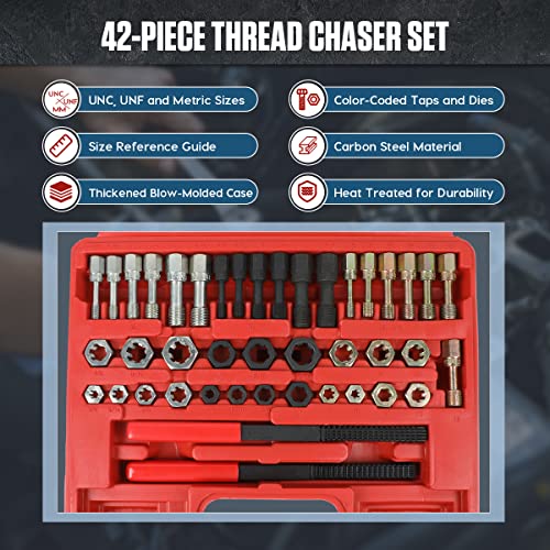 Thread Chaser Set 42Pcs Thread Repair Kit Rethreading