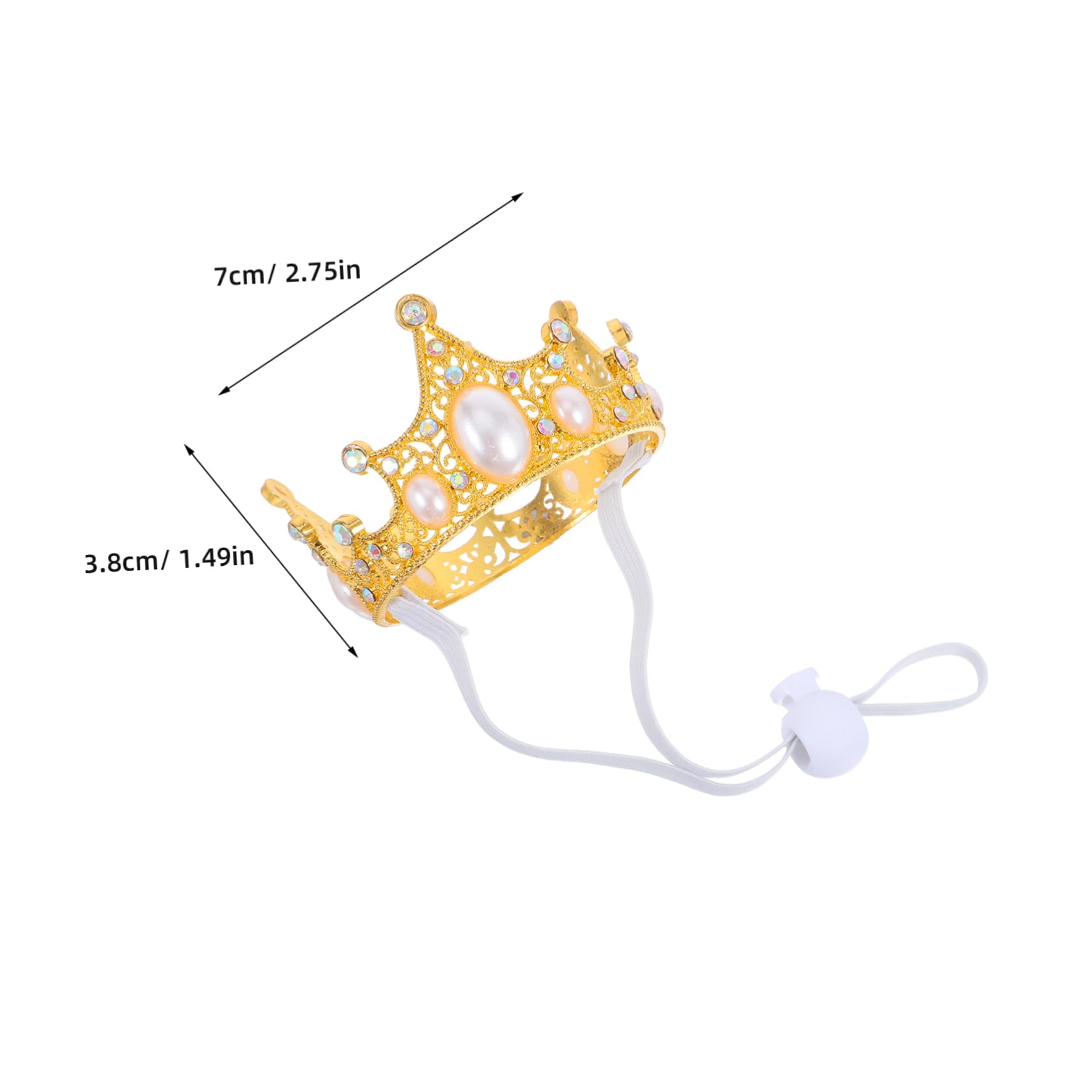Toddmomy Pet Birthday Party Crown: with Adjustable Strap Small Dog Crown Hat Headdress for Birthday Party Weddings and Festive Events Golden