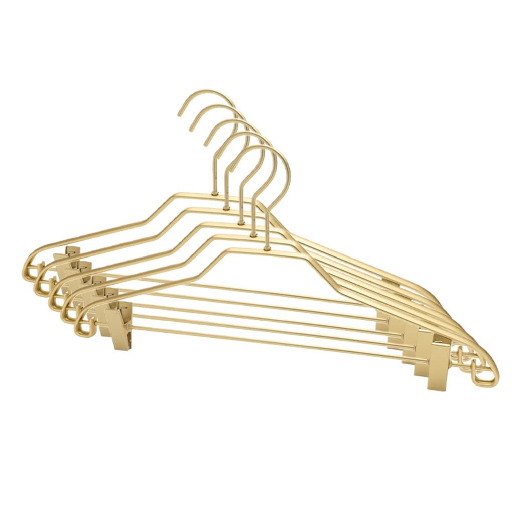 MOBYGKFY 5pcs Trouser Hangers Clothes Hanger Matte Aluminum Alloy Traceless Dress Pants Towel Hanger Wardrobe(D)