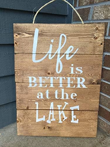 Life is Better at The Lake Sign Lake House Sign Lake Decor Home Decor Wood Lake Sign Lake Sign Wooden Sign Lake House Decor