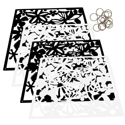 ULDIGI 4個吊り下げ式間仕切り 簡単設置 ハスクリーン装飾 屋内用装飾仕切りパネル 窓や部屋のインテリアに 対応