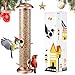Bird Feeder Hanging Wild Bird Seed Feeder for Mix Seed Blends Heavy Duty All Metal Anti-UV Finishing, Green, 14 Inch (Seed is not Included) (14 Inch, Copper Outlook)
