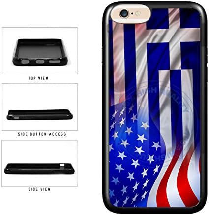 BRGiftShop Greece and USA Mixed Flag TPU Rubber Phone Case Back Cover for iPhone 8 Plus / 7 Plus / 6 Plus
