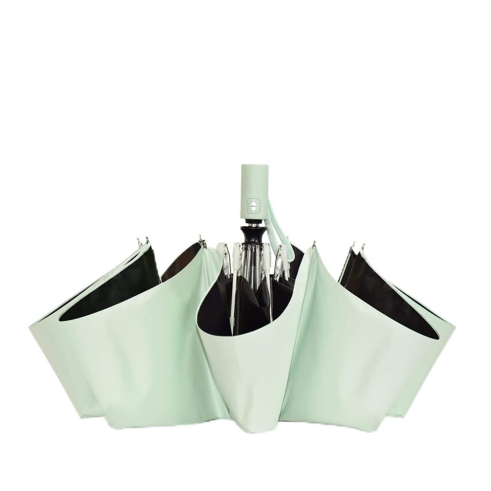 SY COMPACT Automatic Windproof Umbrellas Travel Strong Umbrella for Rain and Sun Protection Small Umbrella UV Blocking for Women and Men (Mint Green)