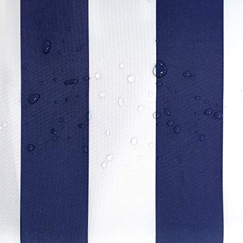 Loft Living Seaside Stripe Indoor/Outdoor Grommet Curtain Panel - Pair Each 50" X 96" In Indigo #TOP4