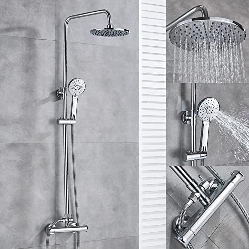 Pomme de douche à effet de pluie LED 12" et mitigeur thermostatique pour spa maison