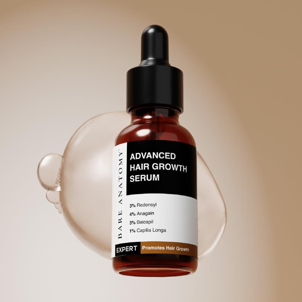 Bare Anatomy Sérum avancé de croissance des cheveux | 3% Redensyl – 2 fois meilleurs résultats que le minoxidil | + 4% Anagain + 3% Baicapil | Romarin, Biotine | Sérum de contrôle de la croissance