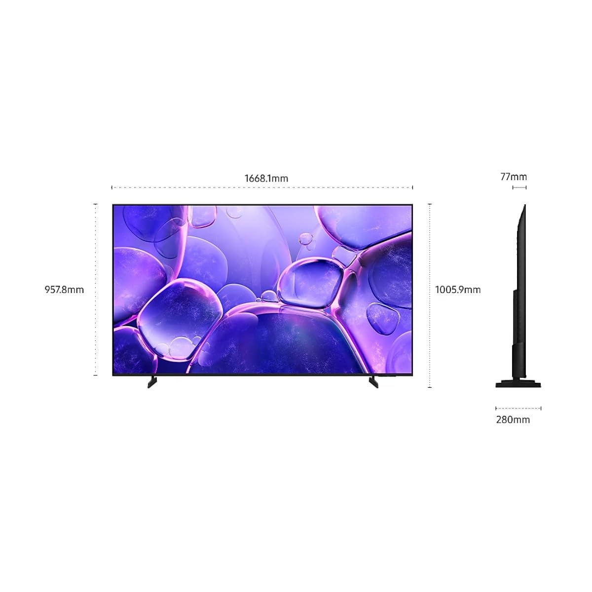 Samsung TV LED TU75U8005F Crystal UHD Gaming Hub 50 Hz 4K 190 cm 2025