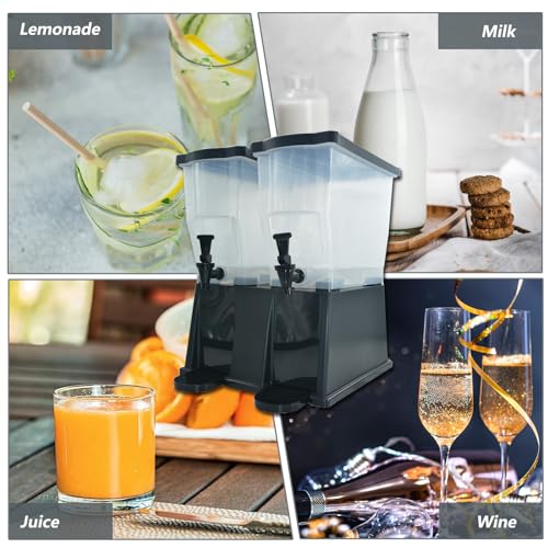 Image of CLIVIA 6 Gallon Iced Beverage Dispenser, Commercial Drink Dispenser for Parties, 22L Plastic Juice Dispenser with Spigot Lid Black Base Water Dispenser for Restaurants, Parties