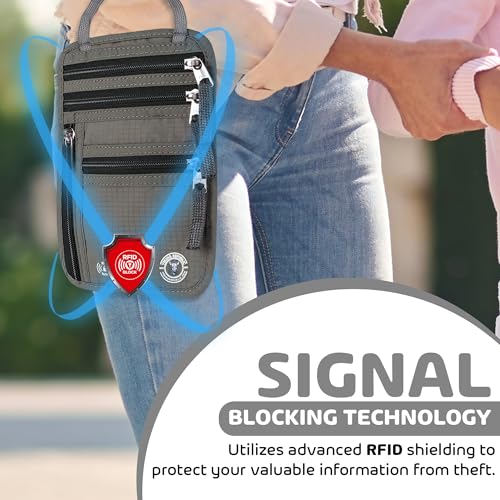 Image of Viking Republic - Neck Wallet - RFID Blocking Passport Wallet - Travel Pouch for Passports - Easy To Conceal