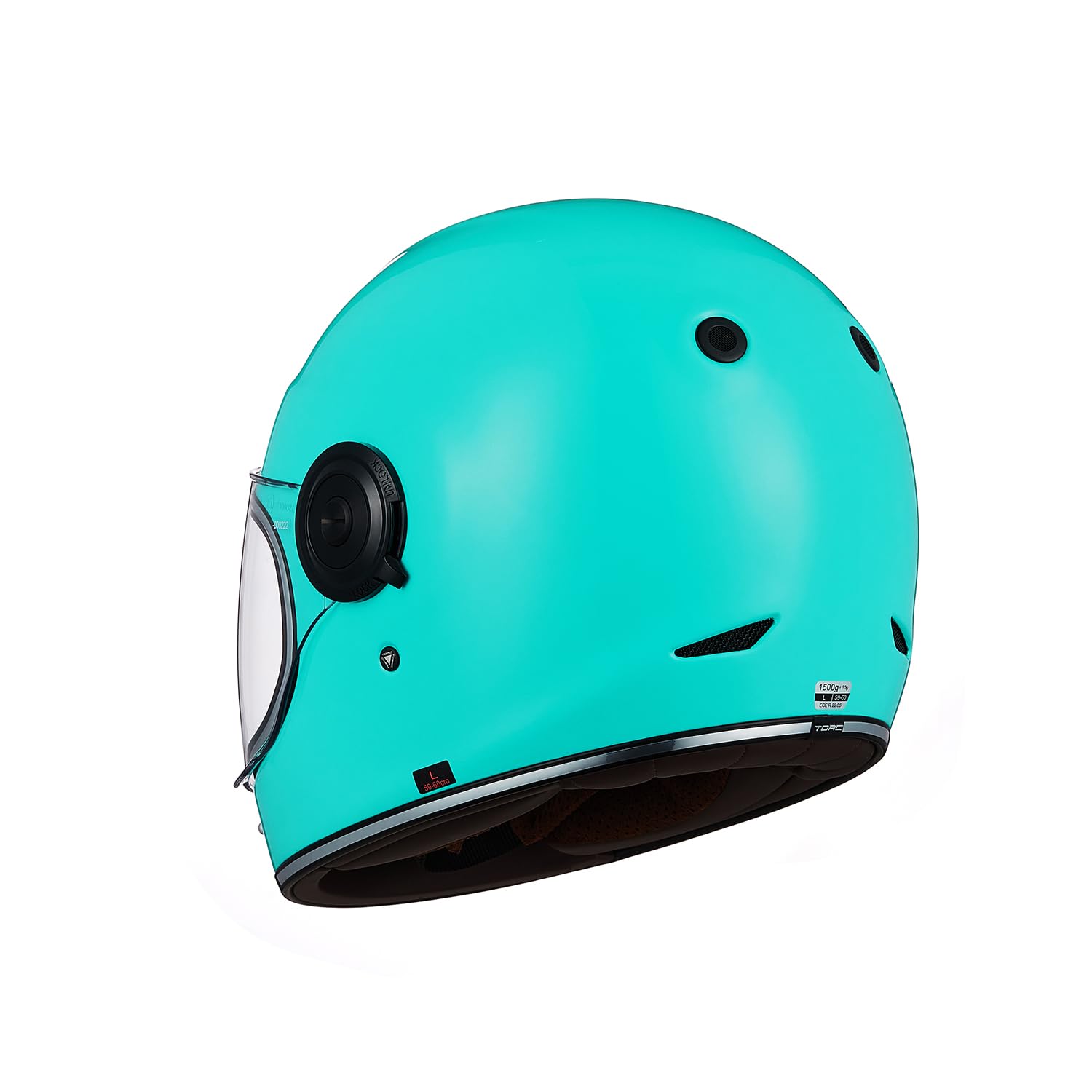 TORC Casco Moto Integral Vintage Cáscara de Fibra de Vidrio con Visera Homologado ECE 22-06