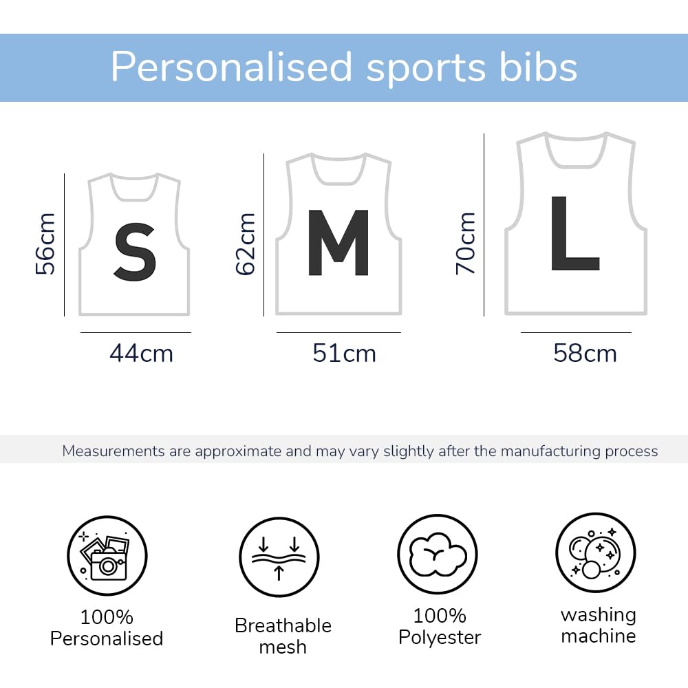 Wanapix | Chasuble Sport Personnalisée | Tailles Adulte et Enfant | Maille Respirante | Chasuble d’Entraînement Personnalisée avec Nom, Numéro, Club, Écusson et plus
