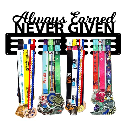 POEM Studio Metal Sports Medal Hanger - Wall Display - Black, 12 inches (W) x 16 inches (H) - Made in USA