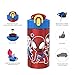 Zak Designs Marvel Spider-Man 18/8 Single Wall Stainless Steel Kids Water Bottle, Flip Straw Locking Spout Cover, Durable Cup for Sports or Travel (15.5oz, Non-BPA, Spidey and His Amazing Friends)
