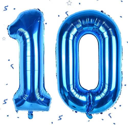 Number Balloons 60 Blue, Numbers 60 Balloons, 40 Inch Large Digit 60 Helium Balloons Foil Mylar Big Number Balloon for Men Women Birthday Party Decorations Anniversary Party Supplies (Blue Number 60)