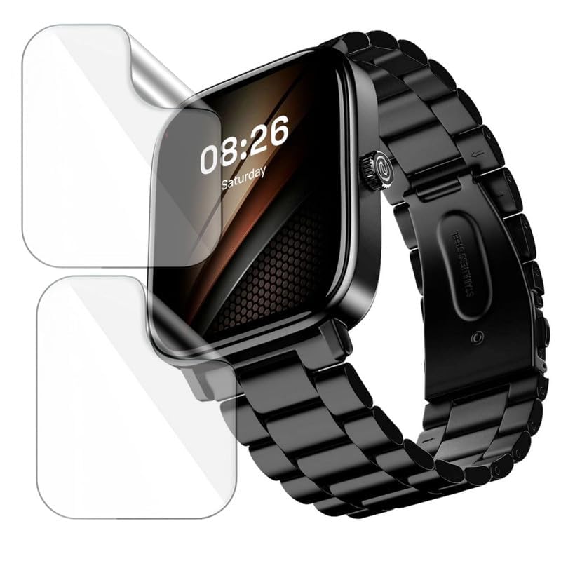 Image of 2-Pack Screen Protector for Noise Pulse 2 Pro 1.8 inch Smartwatch - Flexible TPU Screen Guard, HD Clear, Anti Scratch, Bubble Free, Full Coverage Film - Not Tempered Glass