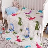 Andecor White Fluffy Throw Blanket for Kids Boys, Fuzzy Warm Lightweight Faux Fur Fleece Blankets fo