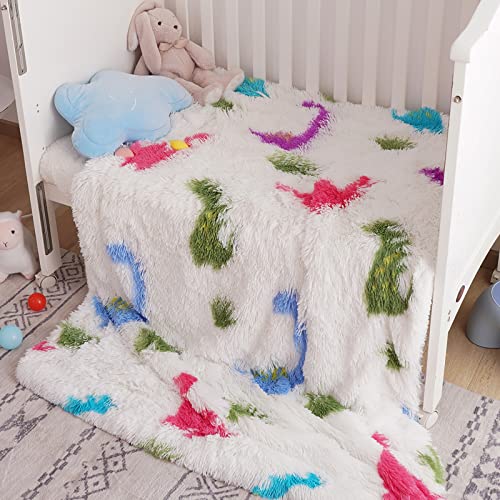 Andecor White Fluffy Throw Blanket For Kids Boys, Fuzzy Warm Lightweight Faux Fur Fleece Blankets For Bedroom Nursery Preschool Home Decor, 50 X 60 Inches #TOP16